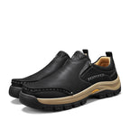 Men’s Handmade Leather Work Shoes – Arch Support, Wide Toe Box, Breathable Lining, Lightweight Protective & Slip-Resistant for Outdoor Work