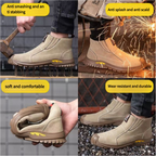(🤜Work Hard for 5+ Years) Men's Anti-Smash Anti-Puncture Comfortable Lightweight Work Boots Waterproof Breathable Hiking Boots