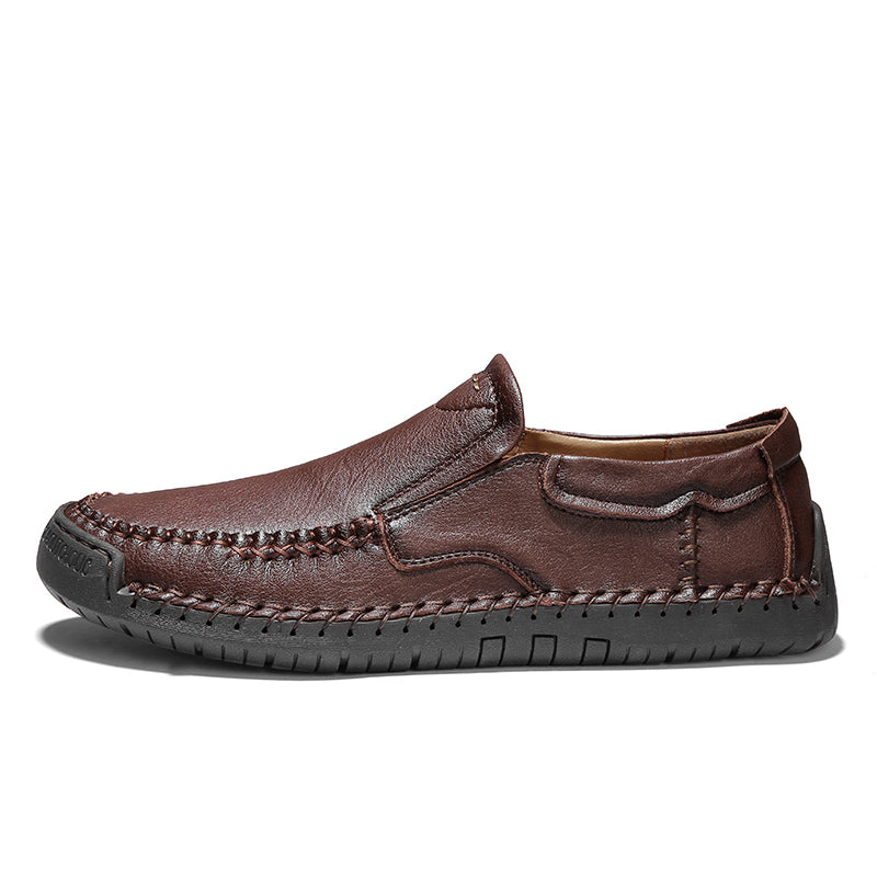 Men’s Handmade Leather Loafers – Arch Support, Wide Toe Box, Slip-On Comfort & Non-Slip Sole for Everyday Wear