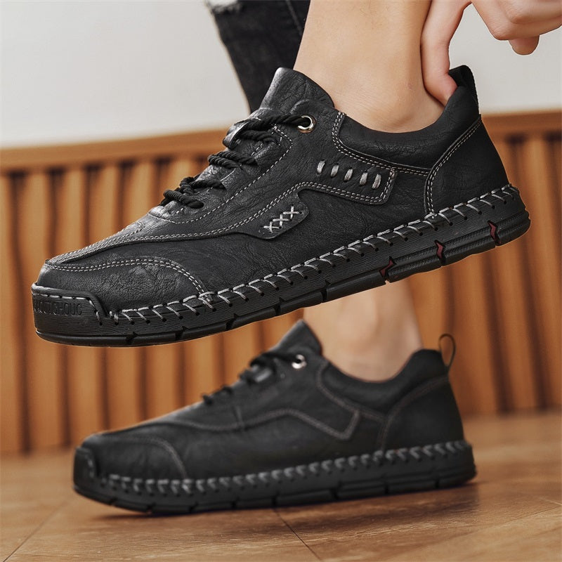 Men’s Handmade Leather Work & Outdoor Shoes – Arch Support, Wide Fit, Comfortable, Rugged Non-Slip Sole for All-Day Wear