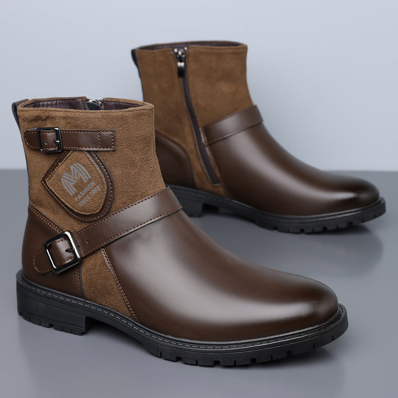 ⏰Limited-Time 70% OFF –Men’s Orthopedic Motorcycle Handmade Boot–Pressure Relief, Waterproof, Slip-Resistant, Wide Toe, Arch&Ankle Support