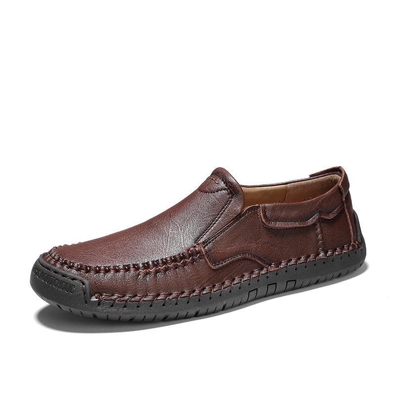 Men’s Handmade Leather Loafers – Arch Support, Wide Toe Box, Slip-On Comfort & Non-Slip Sole for Everyday Wear