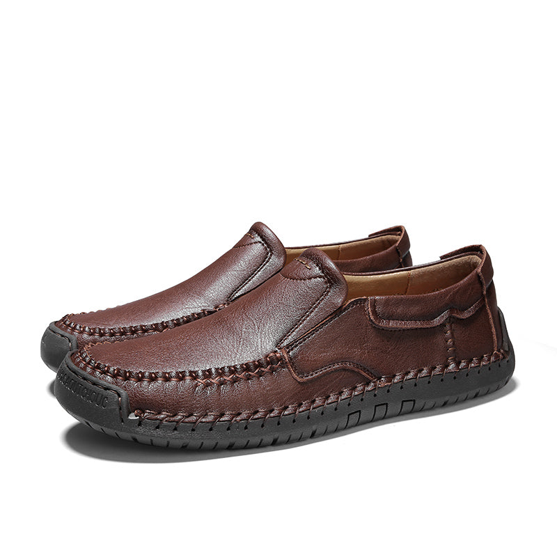 Men’s Handmade Leather Loafers – Arch Support, Wide Toe Box, Slip-On Comfort & Non-Slip Sole for Everyday Wear