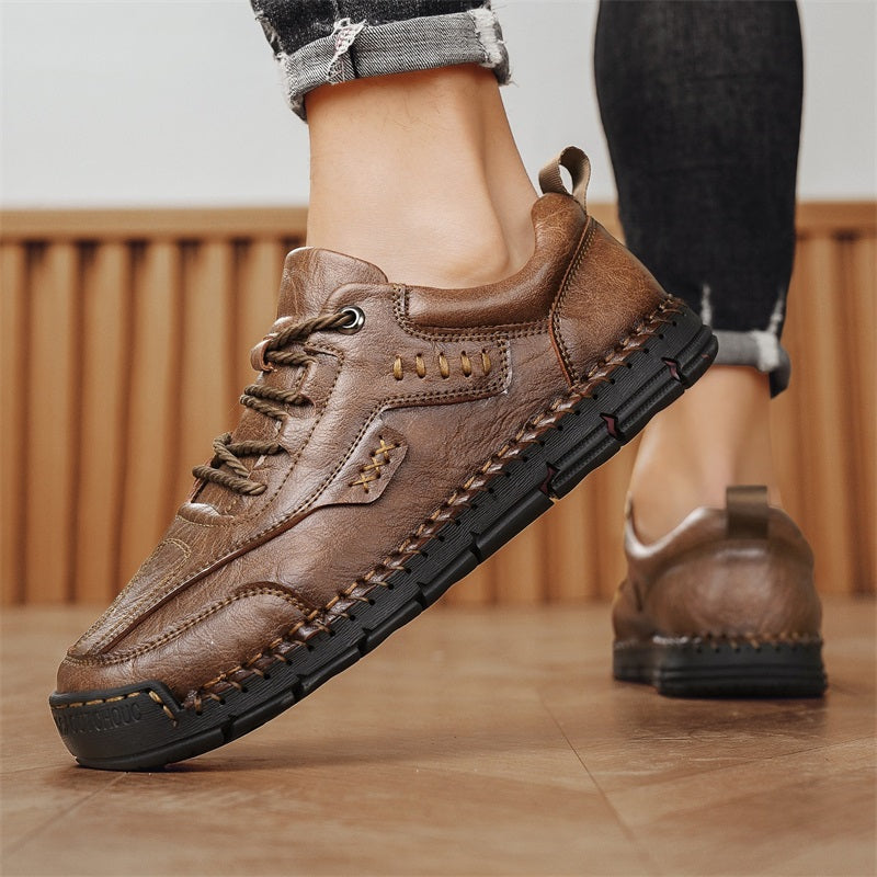 Men’s Handmade Leather Work & Outdoor Shoes – Arch Support, Wide Fit, Comfortable, Rugged Non-Slip Sole for All-Day Wear