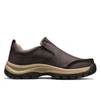 Men’s Handmade Leather Work Shoes – Arch Support, Wide Toe Box, Breathable Lining, Lightweight Protective & Slip-Resistant for Outdoor Work