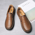 Men’s Handmade Leather Loafers – Arch Support, Wide Toe Box, Slip-On Comfort & Non-Slip Sole for Everyday Wear