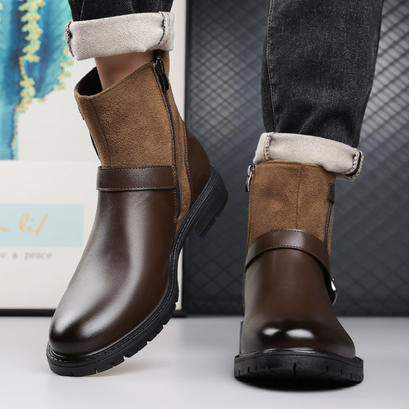 ⏰Limited-Time 70% OFF –Men’s Orthopedic Motorcycle Handmade Boot–Pressure Relief, Waterproof, Slip-Resistant, Wide Toe, Arch&Ankle Support
