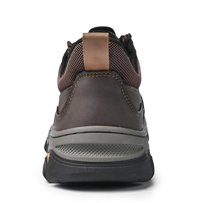 (💥Top Rated Choice) Men’s Handmade Leather Work Shoes – Waterproof, Arch Support, Pressure Relief, Wide Toe Box, Built for All-Day Comfort & Outdoor Use