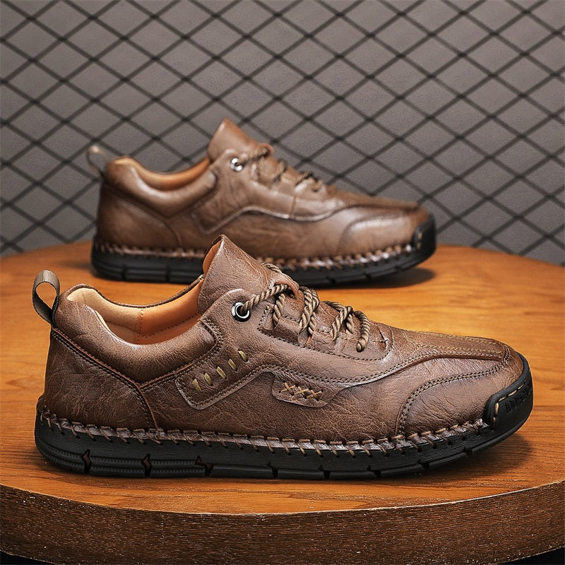 Men’s Handmade Leather Work & Outdoor Shoes – Arch Support, Wide Fit, Comfortable, Rugged Non-Slip Sole for All-Day Wear