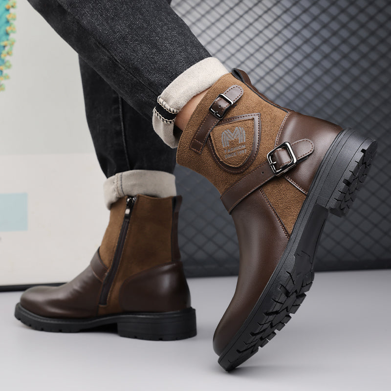 ⏰Limited-Time 70% OFF –Men’s Orthopedic Motorcycle Handmade Boot–Pressure Relief, Waterproof, Slip-Resistant, Wide Toe, Arch&Ankle Support
