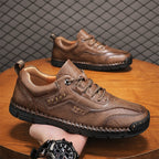 Men’s Handmade Leather Work & Outdoor Shoes – Arch Support, Wide Fit, Comfortable, Rugged Non-Slip Sole for All-Day Wear