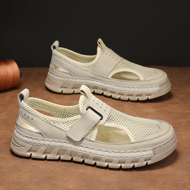 (⏳53% OFF)Men's Mesh Fisherman Sandals – Hook & Loop, Non-Slip for Wading & Fishing