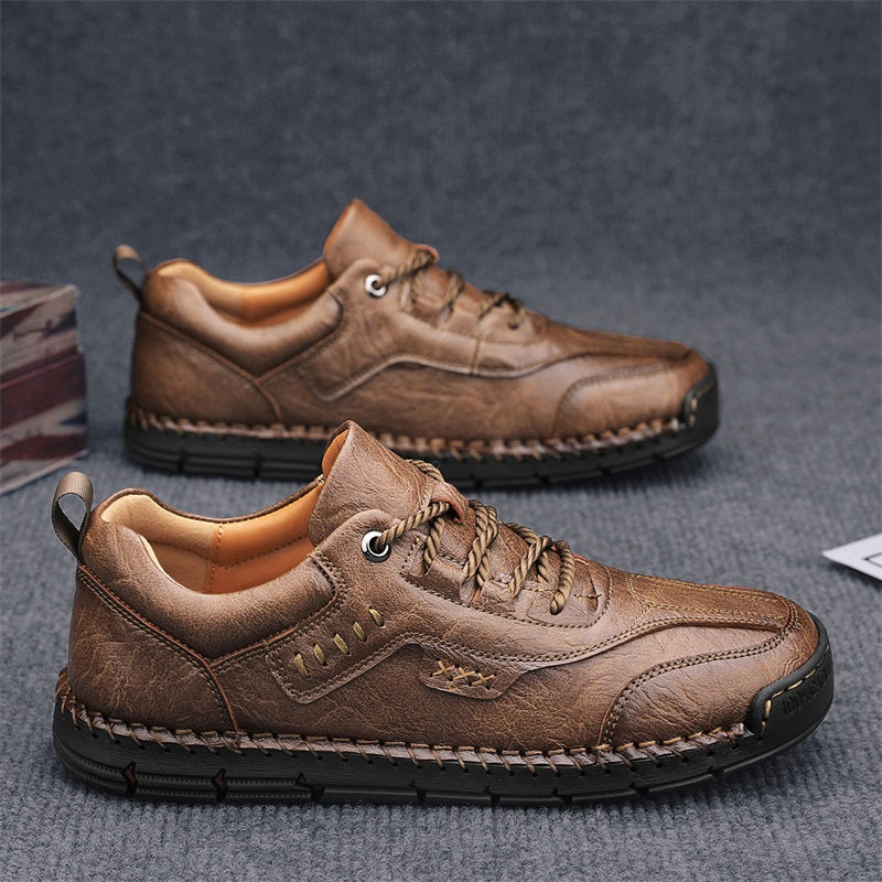 Men’s Handmade Leather Work & Outdoor Shoes – Arch Support, Wide Fit, Comfortable, Rugged Non-Slip Sole for All-Day Wear