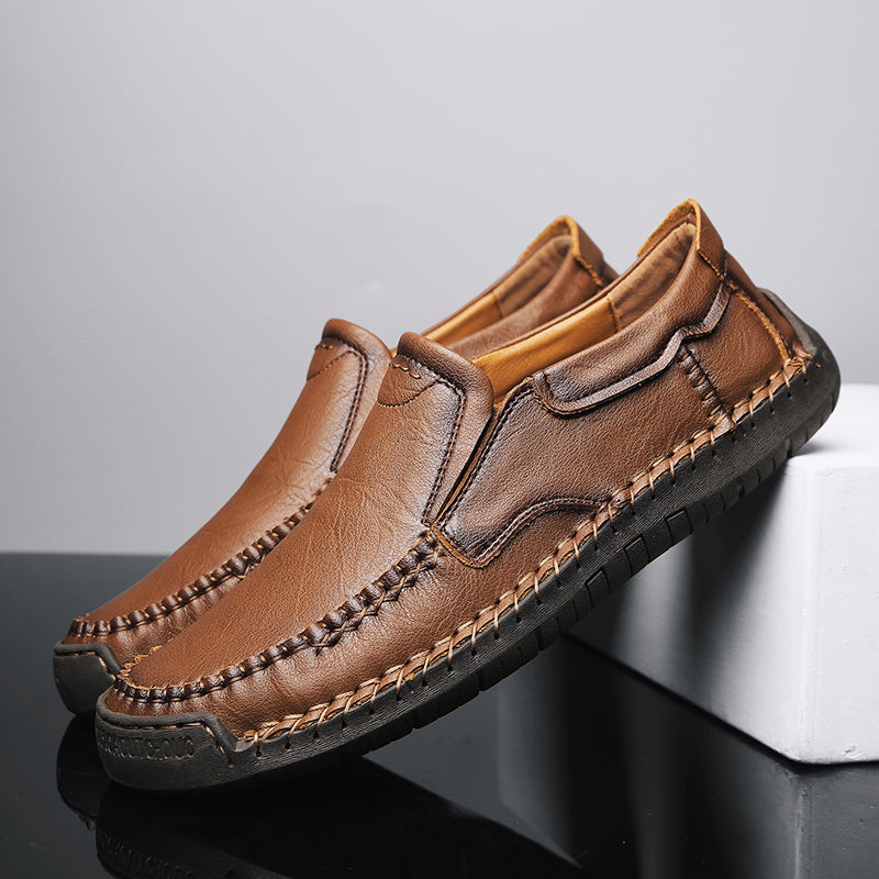 Men’s Handmade Leather Loafers – Arch Support, Wide Toe Box, Slip-On Comfort & Non-Slip Sole for Everyday Wear