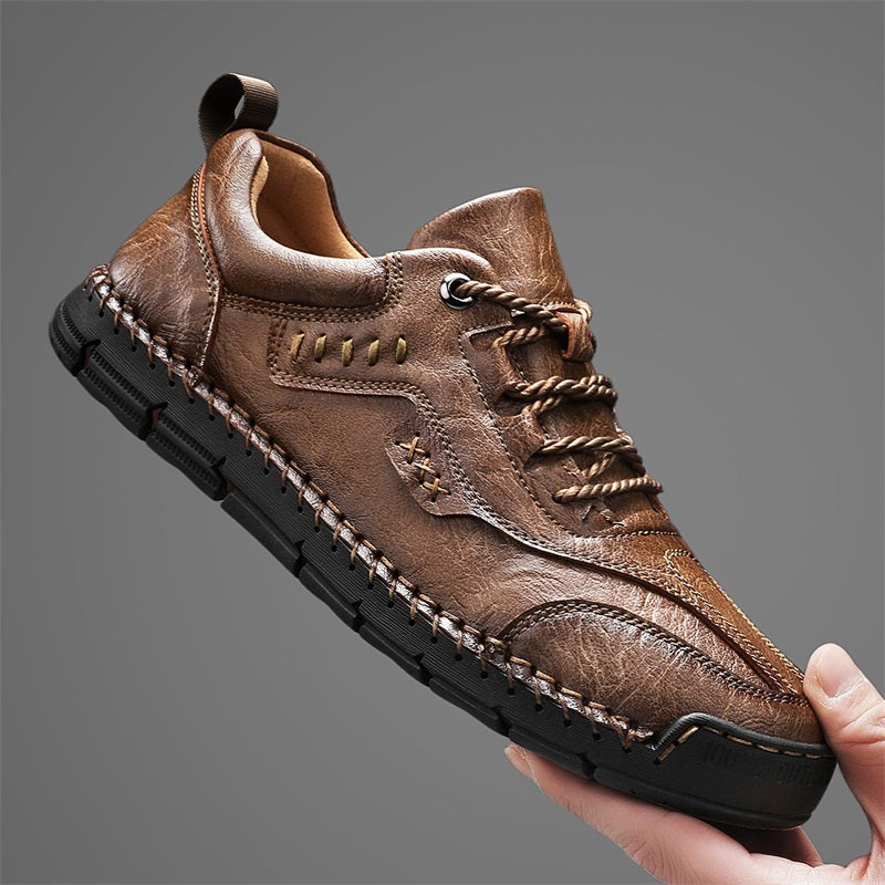 Men’s Handmade Leather Work & Outdoor Shoes – Arch Support, Wide Fit, Comfortable, Rugged Non-Slip Sole for All-Day Wear