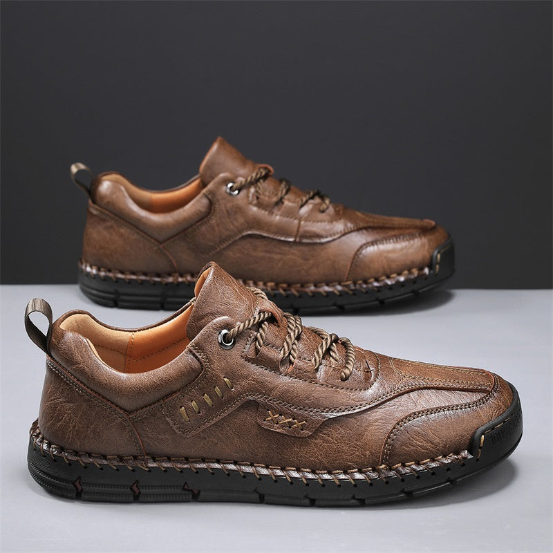 Men’s Handmade Leather Work & Outdoor Shoes – Arch Support, Wide Fit, Comfortable, Rugged Non-Slip Sole for All-Day Wear