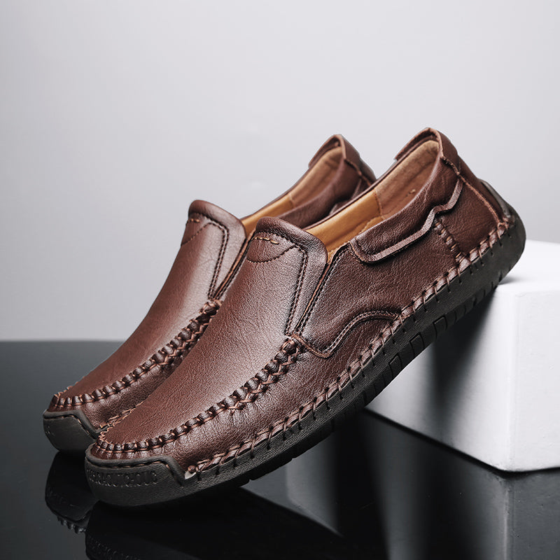 Men’s Handmade Leather Loafers – Arch Support, Wide Toe Box, Slip-On Comfort & Non-Slip Sole for Everyday Wear
