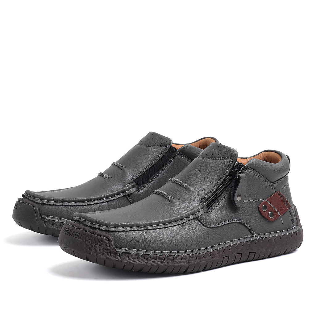 ⏰Limited Time Sale 70% OFF-Men’s Handmade Premium Leather Slip-On Driving Boots – Wide Toe, Arch Support, Waterproof, Pressure Relief, Non-Slip Sole for Casual, Travel & Outdoor