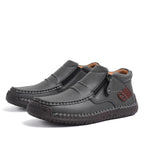 ⏰Limited Time Sale 70% OFF-Men’s Handmade Premium Leather Slip-On Driving Boots – Wide Toe, Arch Support, Waterproof, Pressure Relief, Non-Slip Sole for Casual, Travel & Outdoor