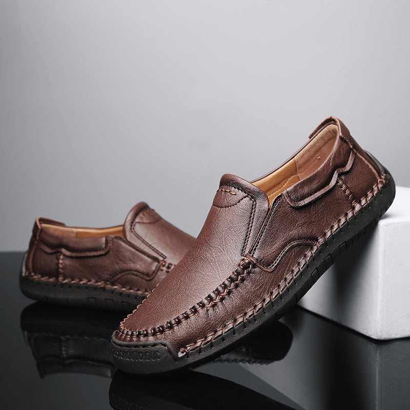 Men’s Handmade Leather Loafers – Arch Support, Wide Toe Box, Slip-On Comfort & Non-Slip Sole for Everyday Wear