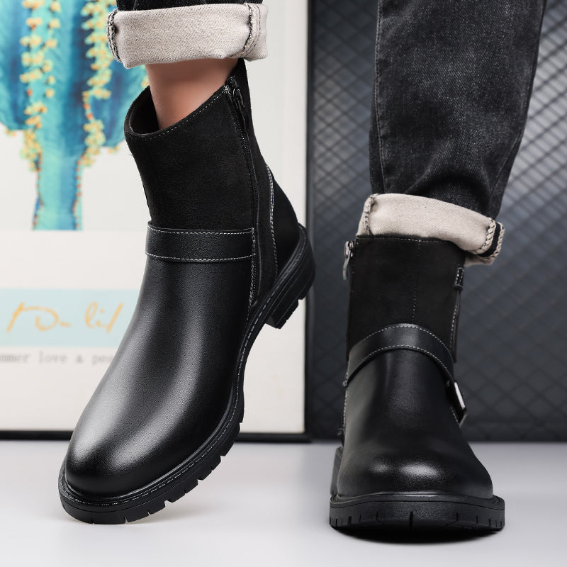 ⏰Limited-Time 70% OFF –Men’s Orthopedic Motorcycle Handmade Boot–Pressure Relief, Waterproof, Slip-Resistant, Wide Toe, Arch&Ankle Support