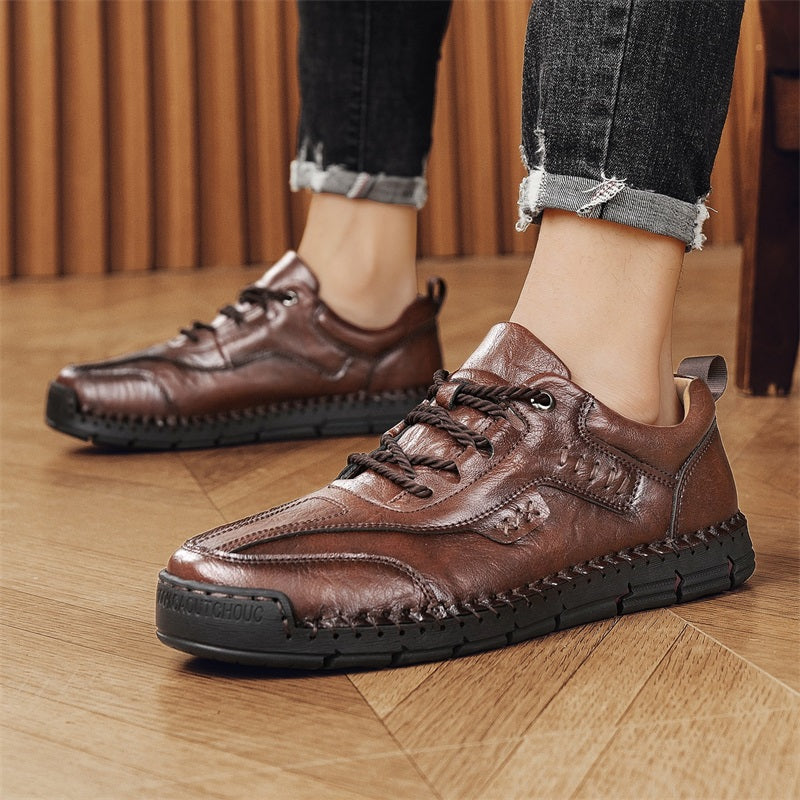 Men’s Handmade Leather Work & Outdoor Shoes – Arch Support, Wide Fit, Comfortable, Rugged Non-Slip Sole for All-Day Wear