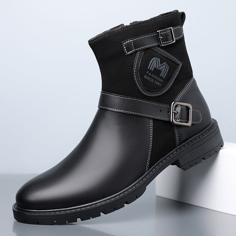 ⏰Limited-Time 70% OFF –Men’s Orthopedic Motorcycle Handmade Boot–Pressure Relief, Waterproof, Slip-Resistant, Wide Toe, Arch&Ankle Support