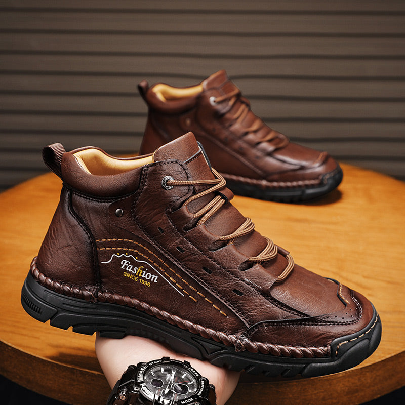 ⏰Limited-Time 70% OFF – Men’s Handmade Orthopedic Leather Boots – Wide Toe Box, Waterproof, Arch Support & Pressure Relief