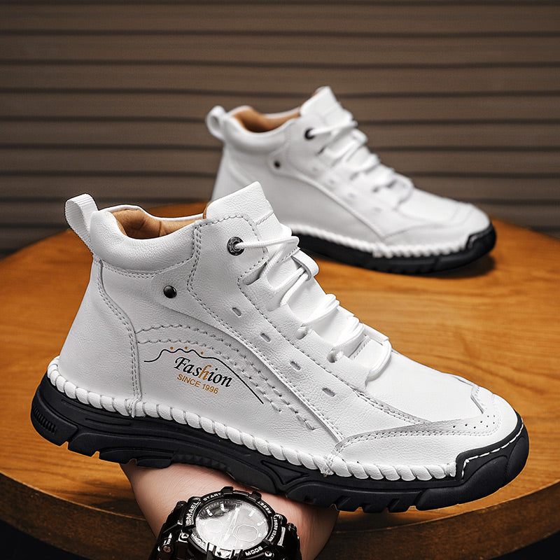 ⏰Limited-Time 70% OFF – Men’s Handmade Orthopedic Leather Boots – Wide Toe Box, Waterproof, Arch Support & Pressure Relief