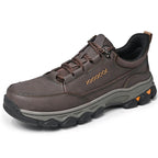 (💥Top Rated Choice) Men’s Handmade Leather Work Shoes – Waterproof, Arch Support, Pressure Relief, Wide Toe Box, Built for All-Day Comfort & Outdoor Use