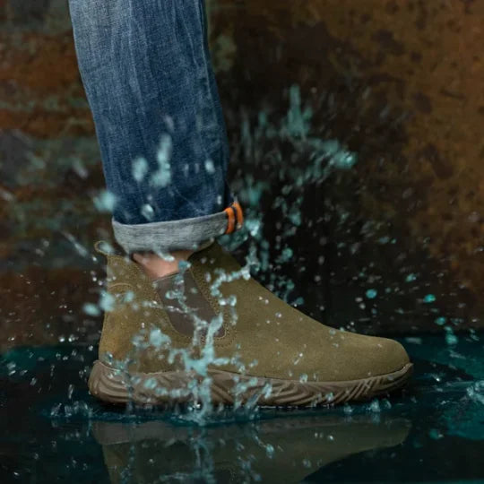 (Multiple Protection👍)High Quality Work Boots - Super Wear-Resistant Leather Material Kevlar Sole Anti-Impact Steel Toe Orthotic Insole