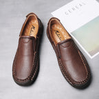 Men’s Handmade Leather Loafers – Arch Support, Wide Toe Box, Slip-On Comfort & Non-Slip Sole for Everyday Wear