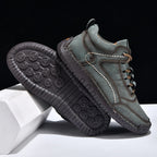 (💥Top Rated Choice) Men’s Handmade Leather Outdoor Shoes – Arch Support, Wide Fit, Comfortable, Rugged Non-Slip Sole for Work & Hiking