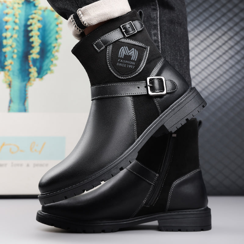 ⏰Limited-Time 70% OFF –Men’s Orthopedic Motorcycle Handmade Boot–Pressure Relief, Waterproof, Slip-Resistant, Wide Toe, Arch&Ankle Support
