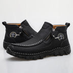 (⏰NOW ON: 70% OFF Sale! 🔥)Men's Premium Motorcycle Boots – Hand-Stitched Genuine Leather, USMCA Recommended - Wide Toe, Waterproof, Anti-Slip, Anti-Sprain, Ortho Support, Suitable for Riding, Work, Driving, Hiking