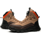 Men's Steel Toe Hand Stitched Cow Leather Boots Motorcycle Boots Work Boots Hiking Boots