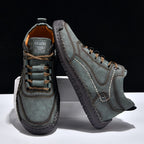 (💥Top Rated Choice) Men’s Handmade Leather Outdoor Shoes – Arch Support, Wide Fit, Comfortable, Rugged Non-Slip Sole for Work & Hiking