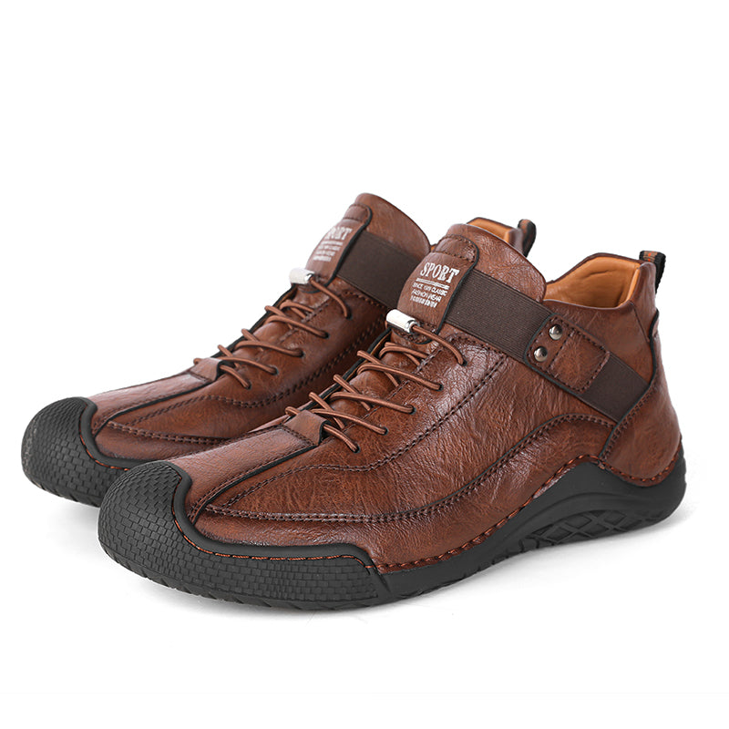 ⏰Limited-Time 70% OFF–Men’s Orthopedic Handmade Leather Hiking&Work Boots–Waterproof, Slip-Resistant, Wide Toe, Arch&Ankle Support  for Everyday&Travel