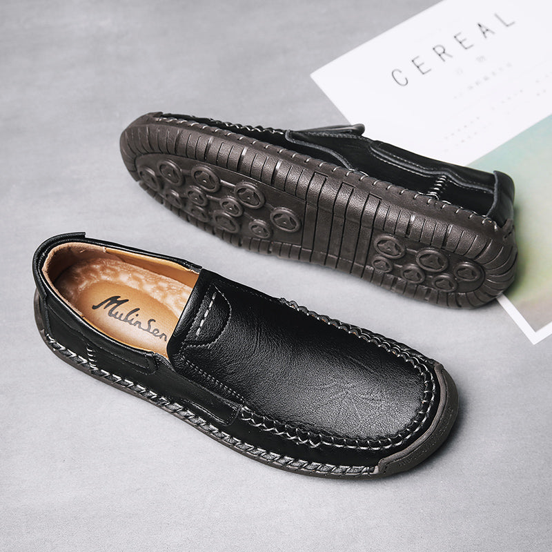 Men’s Handmade Leather Loafers – Arch Support, Wide Toe Box, Slip-On Comfort & Non-Slip Sole for Everyday Wear