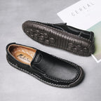 Men’s Handmade Leather Loafers – Arch Support, Wide Toe Box, Slip-On Comfort & Non-Slip Sole for Everyday Wear