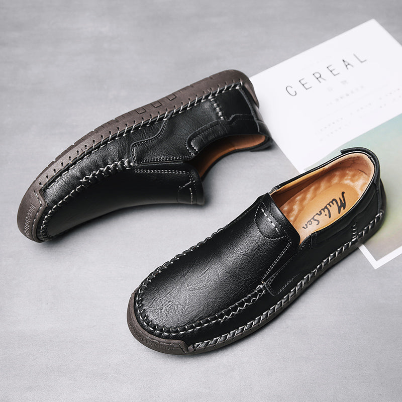 Men’s Handmade Leather Loafers – Arch Support, Wide Toe Box, Slip-On Comfort & Non-Slip Sole for Everyday Wear
