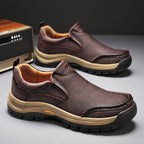 Men’s Handmade Leather Work Shoes – Arch Support, Wide Toe Box, Breathable Lining, Lightweight Protective & Slip-Resistant for Outdoor Work