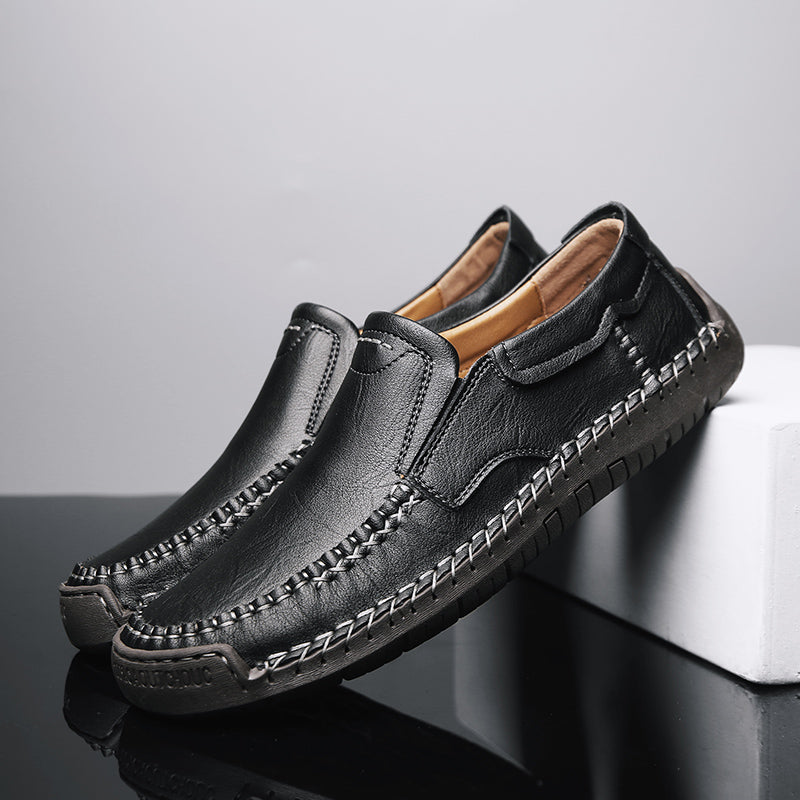 Men’s Handmade Leather Loafers – Arch Support, Wide Toe Box, Slip-On Comfort & Non-Slip Sole for Everyday Wear