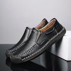 Men’s Handmade Leather Loafers – Arch Support, Wide Toe Box, Slip-On Comfort & Non-Slip Sole for Everyday Wear