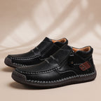⏰Limited Time Sale 70% OFF-Men’s Handmade Premium Leather Slip-On Driving Boots – Wide Toe, Arch Support, Waterproof, Pressure Relief, Non-Slip Sole for Casual, Travel & Outdoor