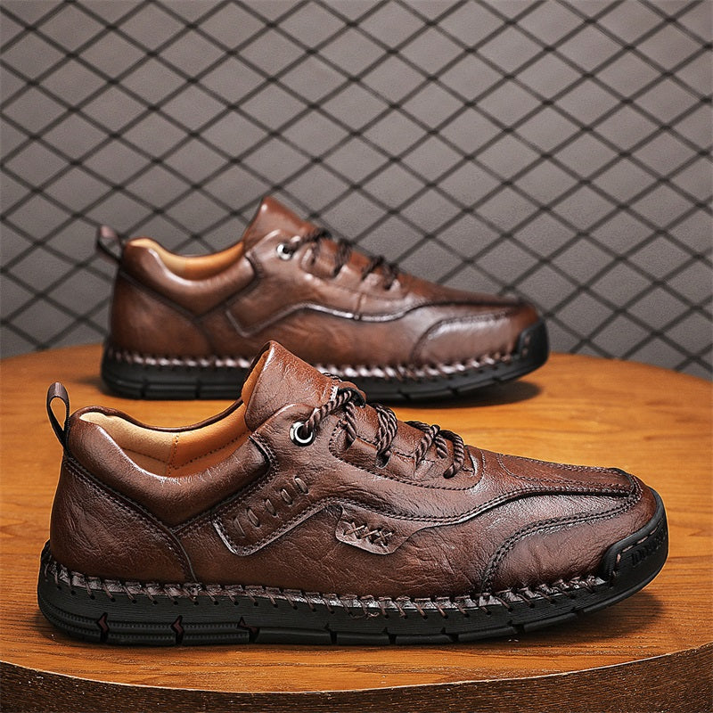 Men’s Handmade Leather Work & Outdoor Shoes – Arch Support, Wide Fit, Comfortable, Rugged Non-Slip Sole for All-Day Wear