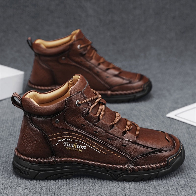 ⏰Limited-Time 70% OFF – Men’s Handmade Orthopedic Leather Boots – Wide Toe Box, Waterproof, Arch Support & Pressure Relief