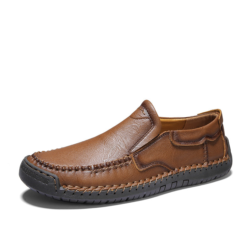 Men’s Handmade Leather Loafers – Arch Support, Wide Toe Box, Slip-On Comfort & Non-Slip Sole for Everyday Wear