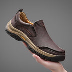 Men’s Handmade Leather Work Shoes – Arch Support, Wide Toe Box, Breathable Lining, Lightweight Protective & Slip-Resistant for Outdoor Work
