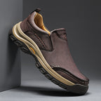Men’s Handmade Leather Work Shoes – Arch Support, Wide Toe Box, Breathable Lining, Lightweight Protective & Slip-Resistant for Outdoor Work